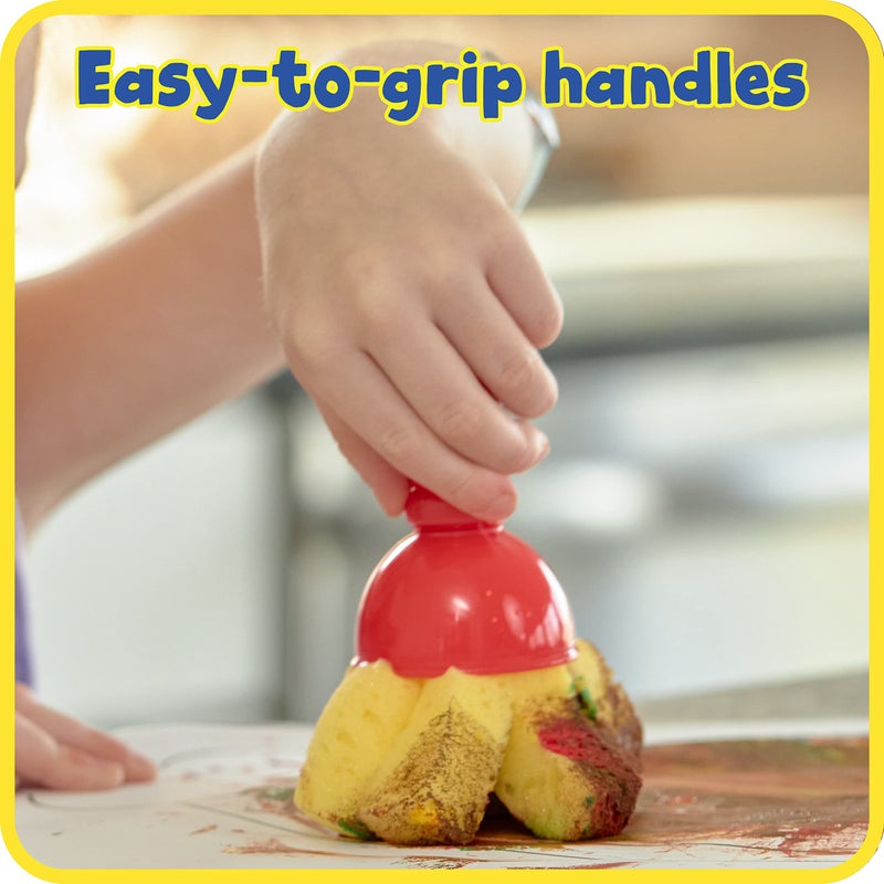 ليرنينج أدفانتدج مجموعة أدوات الرسم المزخرفة من ريدي تو ليرن - مجموعة من 4 فرش طلاء كبيرة الحجم للأطفال الصغار - مجموعة 2 - أنماط وتأثيرات يمكنك صنعها بنفسك، بلاستيك، متعدد الألوان - Image 4